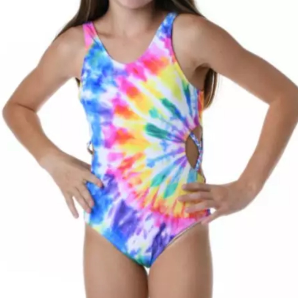 GIRLS' HOBIE CUT OUT ONE PIECE SWIMSUIT - SIZE 12 - NWT